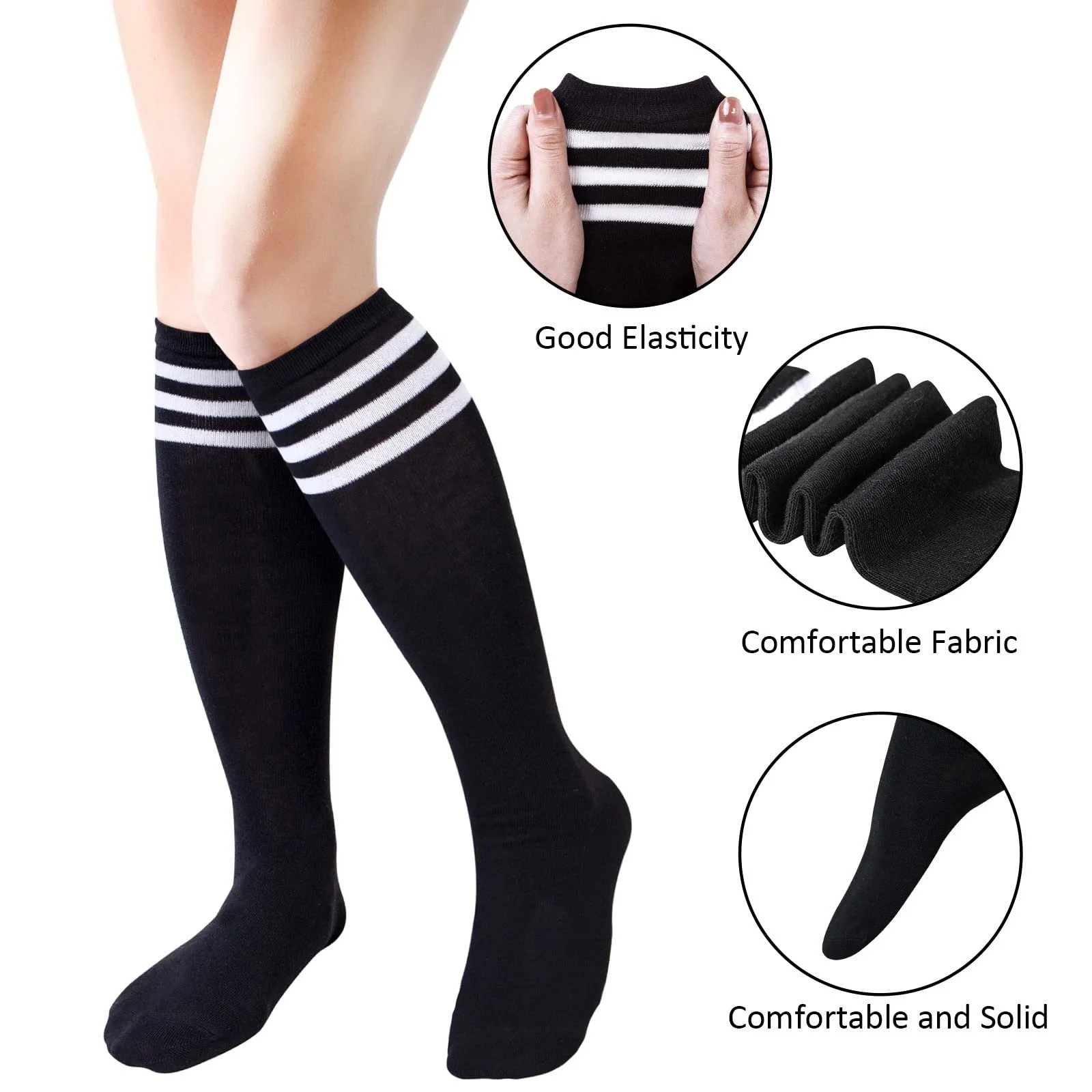 4 пари панчіх вище коліна, жіночі гольфи, фото №4