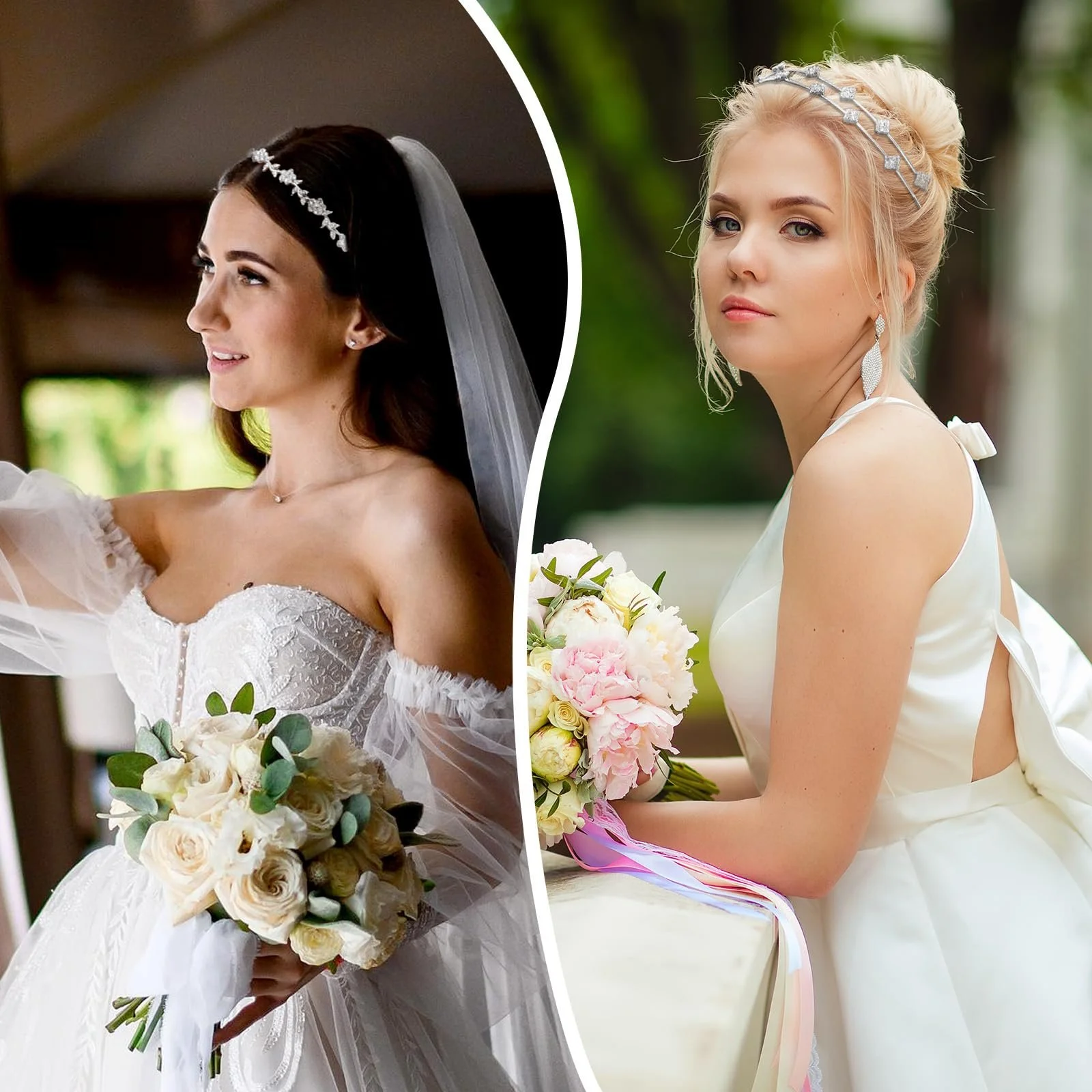 Обруч для волосся Prasacco сріблястий з блискучими камінцями, 4 шт, фото №7 Обруч для волосся Prasacco сріблястий з блискучими камінцями, 4 шт, фото №7