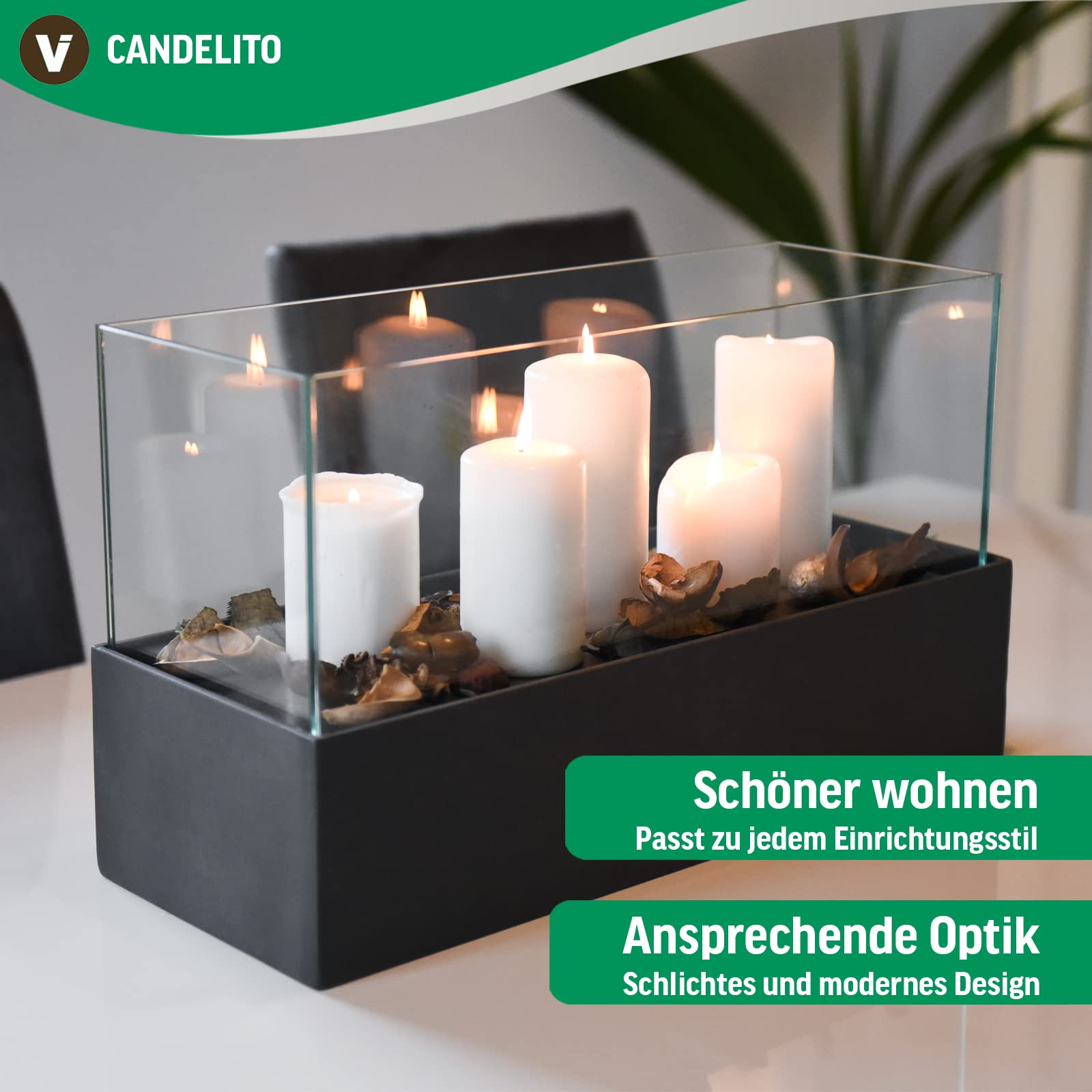 Підсвічник VIVANNO Candelito Прямокутний Білий Мат 50 x 20 x 29 см, фото №4