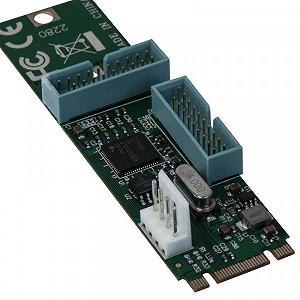 Плата расширения Frime (ECF-M2.M&Bto4USB3) M2-4xUSB3.0, NEC720201 - Фото 1