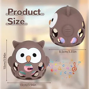 Прорізувач для зубів Zikenis Іграшка для малюків М'яч для хапання Коричневий synthetic.ua - Фото 1