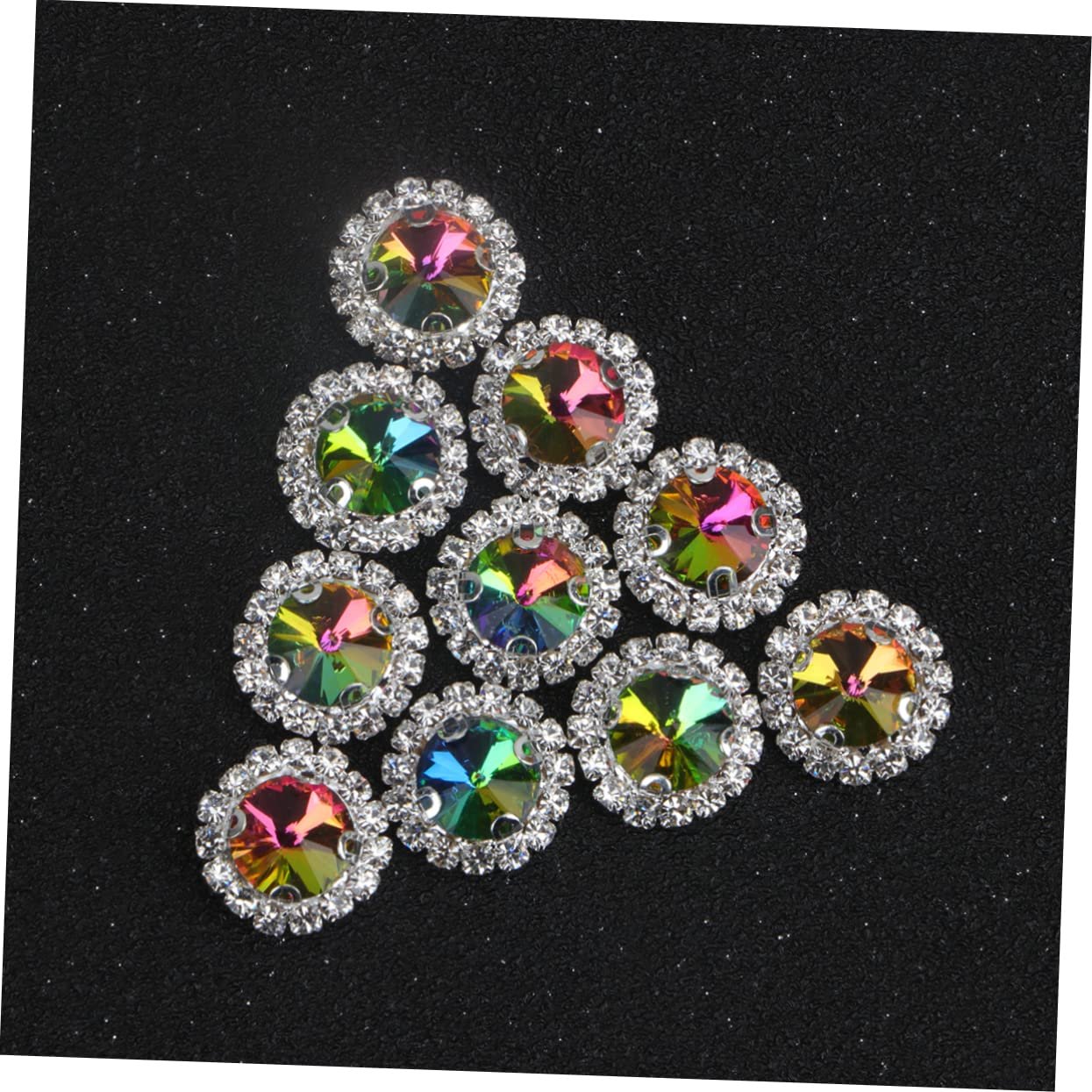Стразы Круглые NUOBESTY 20 шт. Разноцветные радужные, фото №5