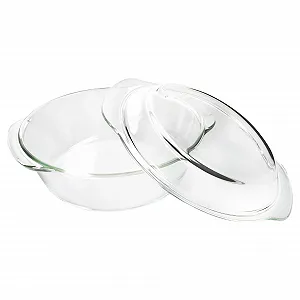 Форма для запікання MamboCat скляна кругла з кришкою 2 л 23.5 см термостійка synthetic.ua - Фото 1