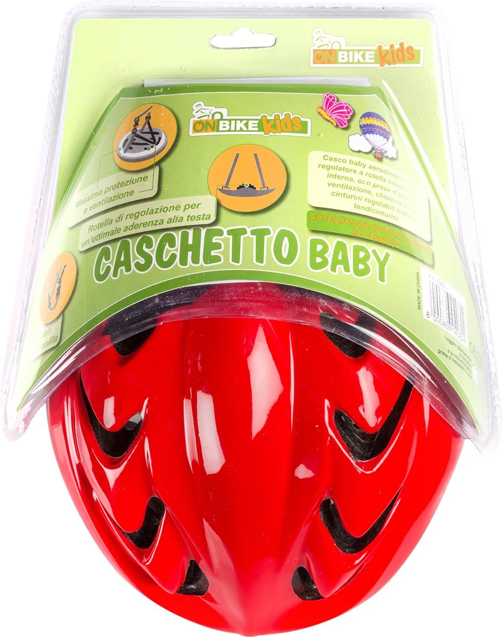 Шолом Onbikekids XS 44-48 см, аеродинамічний, з червоними повітрозабірниками, застібка-кліпса, регульовані ремінці, мікротермічний регулятор колеса, чорний, пластик, фото №4