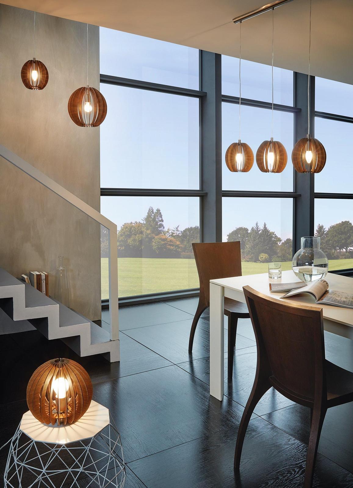 Настільна лампа Cossano сталь дерево E27 60 Вт темно-коричнева, фото №4