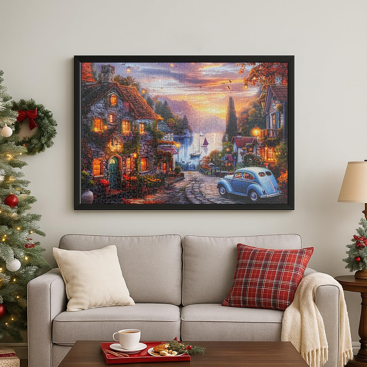 Пазл Autumn Lakeside Town Mountain 1000 елементів 70 x 50 см, фото №6