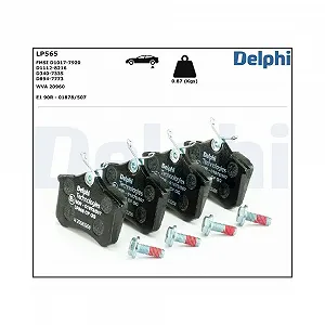 Комплект гальмівних колодок, дискове гальмо DELPHI LP565 для AUDI CITROËN FIAT FORD LANCIA VW - Фото 1