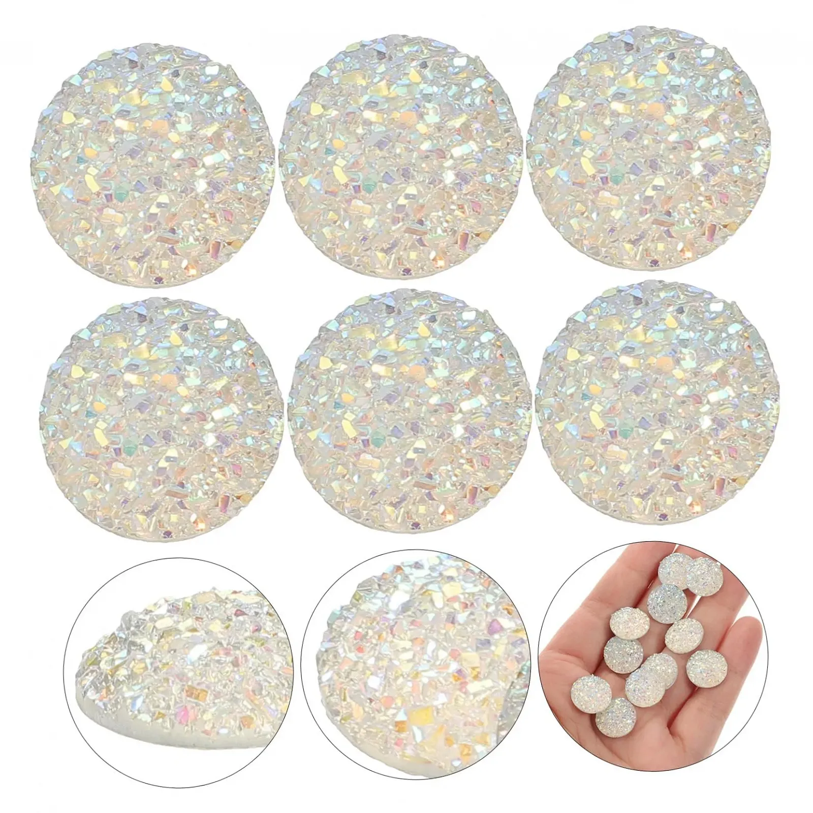 Стразы Gypsophila FRCOLOR 300 штук, плоские, для украшений, кабошоны из кристаллической смолы, фото №7