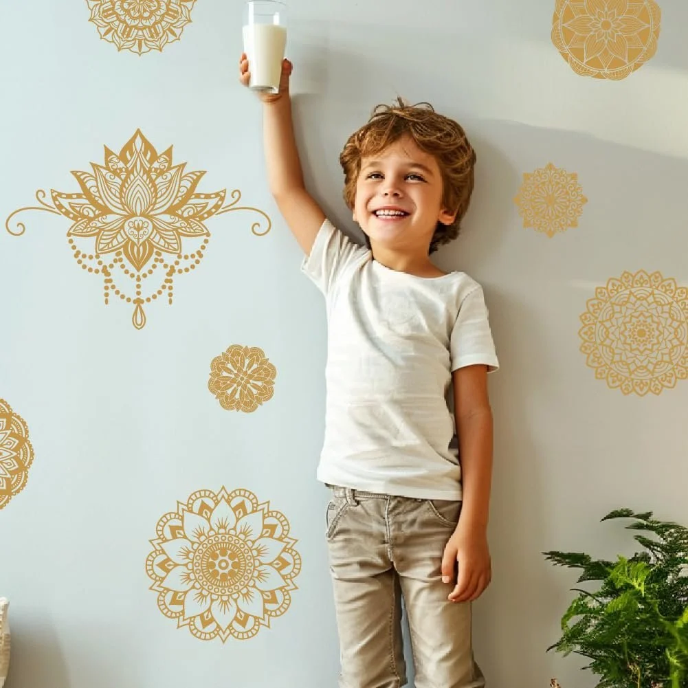 Наклейки на стіну SUPERDANT Mandala Золотисті Знімні DIY, фото №1