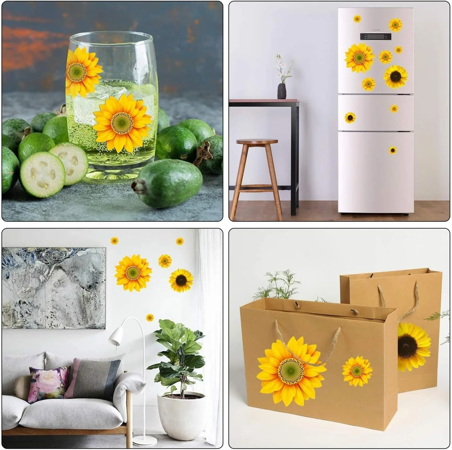 Наклейки на стіну Large Sunflower 39 штук Жовті, фото №6