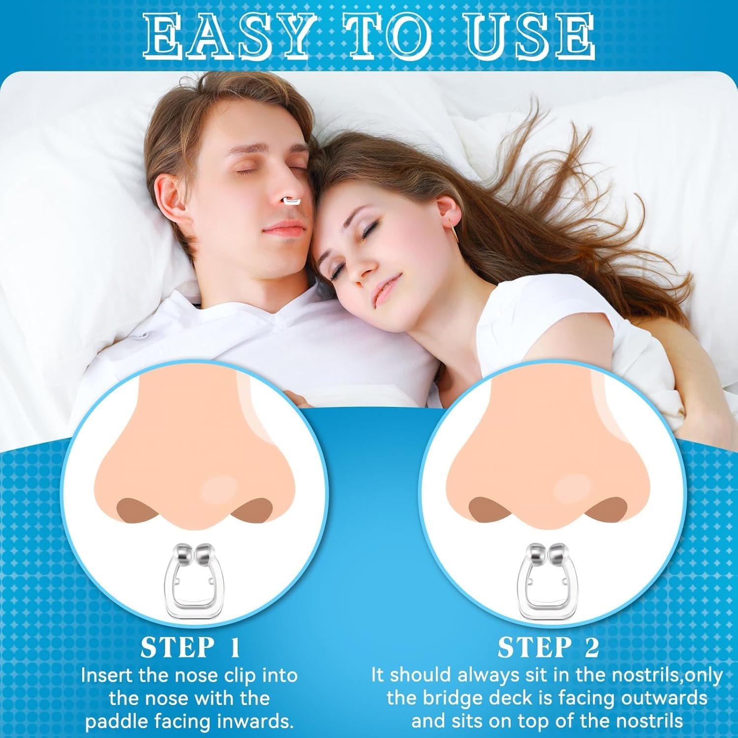 Магнітні кліпси проти хропіння, багаторазові, ефективні проти хропіння, 12 штук, фото №3