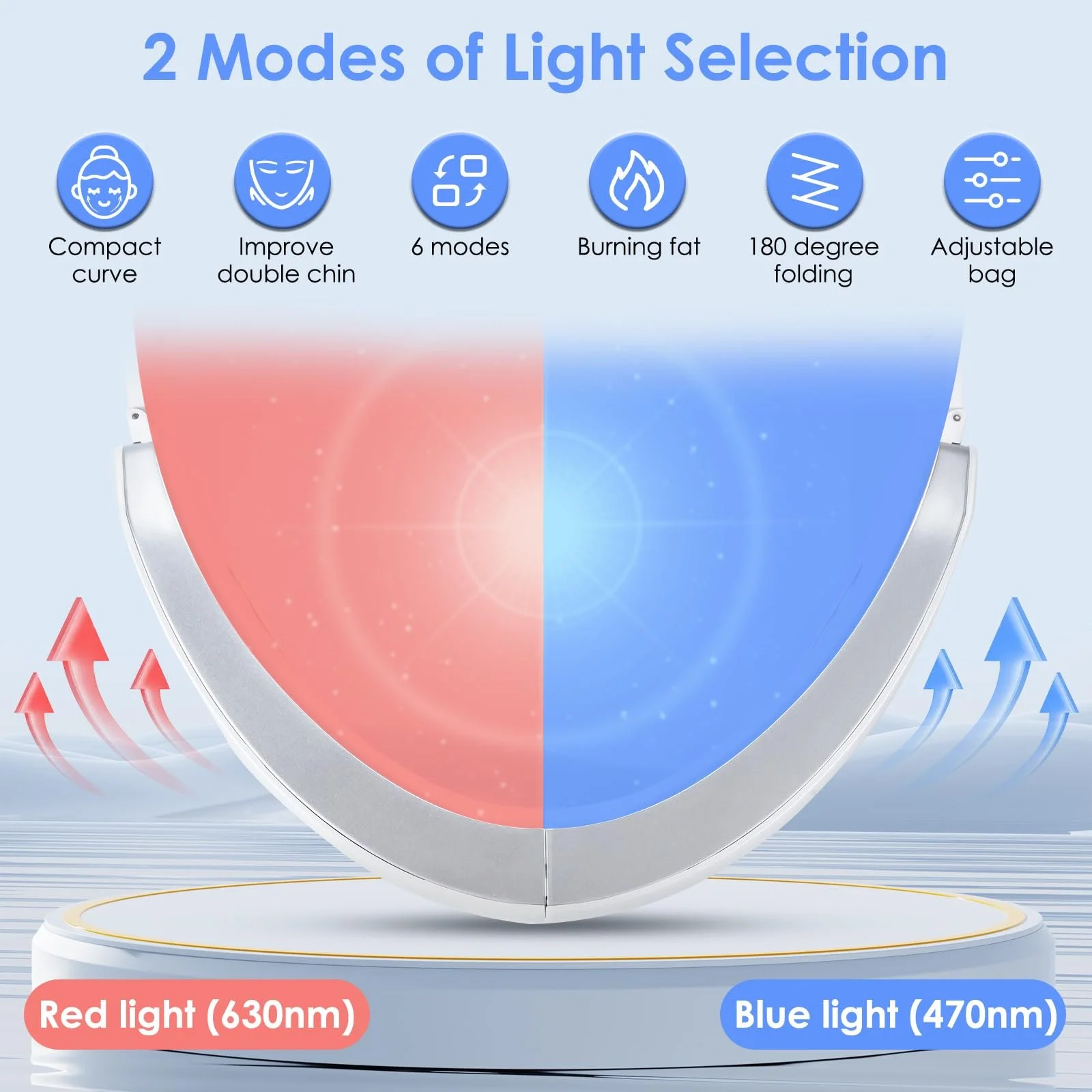 Массажер для коррекции контура лица Электрический 6 режимов EMS Фототерапия с пультом ДУ, фото №3