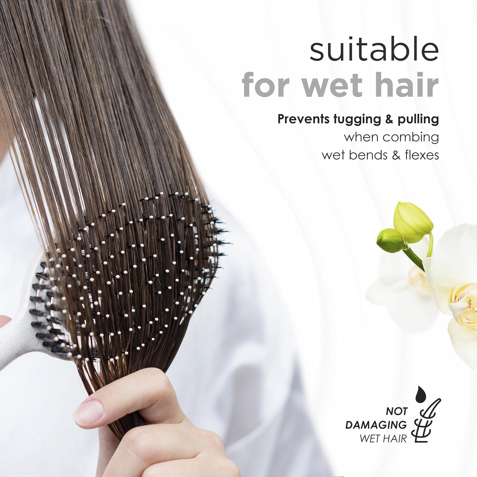 Кругла щітка FABCARE з щетиною кабана Organic Hair Brush Wild Boar Bristles для розплутування волосся, фото №6