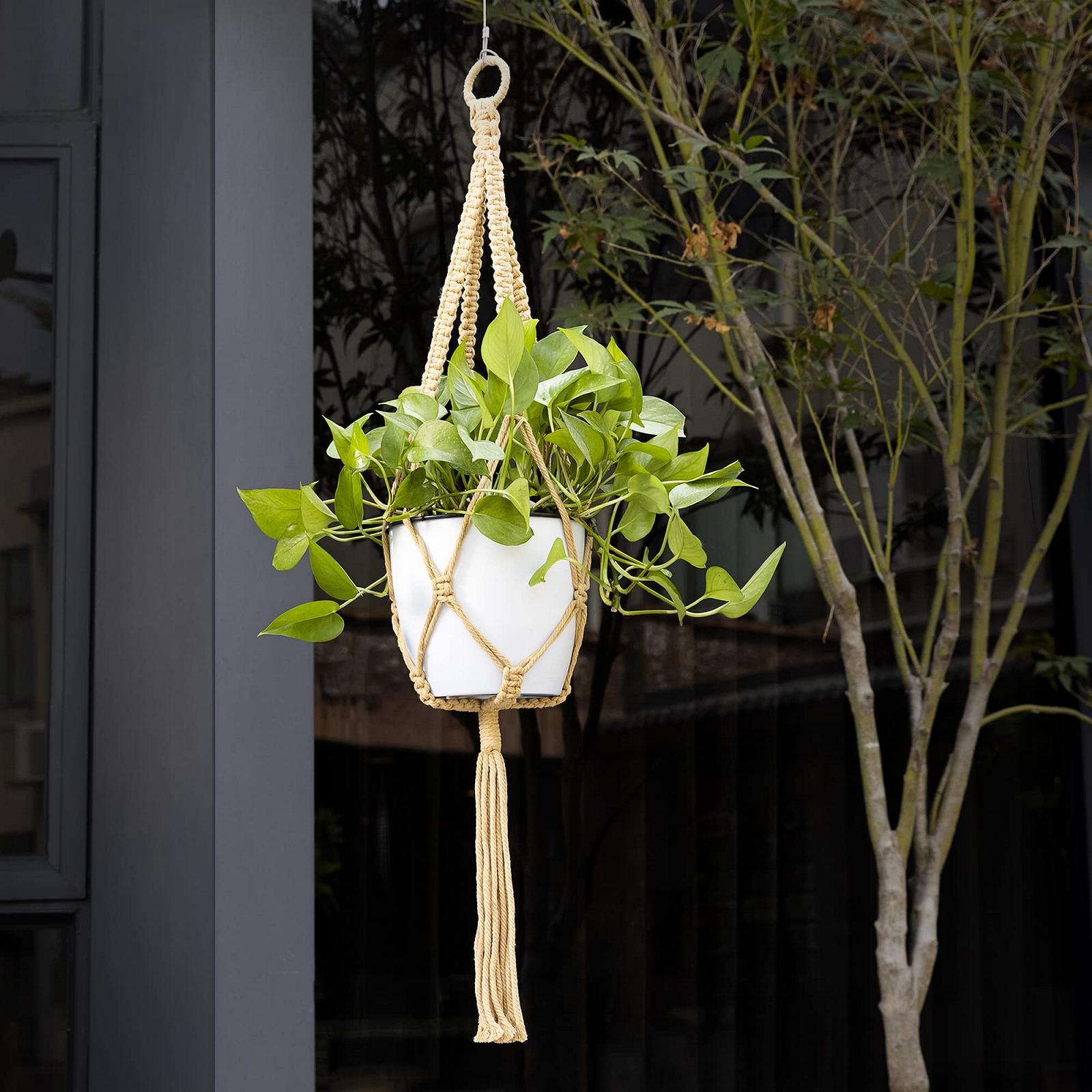Підвісні тримачі для рослин макраме Navaris 5 шт. 100 см Бавовна, фото №3 Підвісні тримачі для рослин макраме Navaris 5 шт. 100 см Бавовна, фото №3