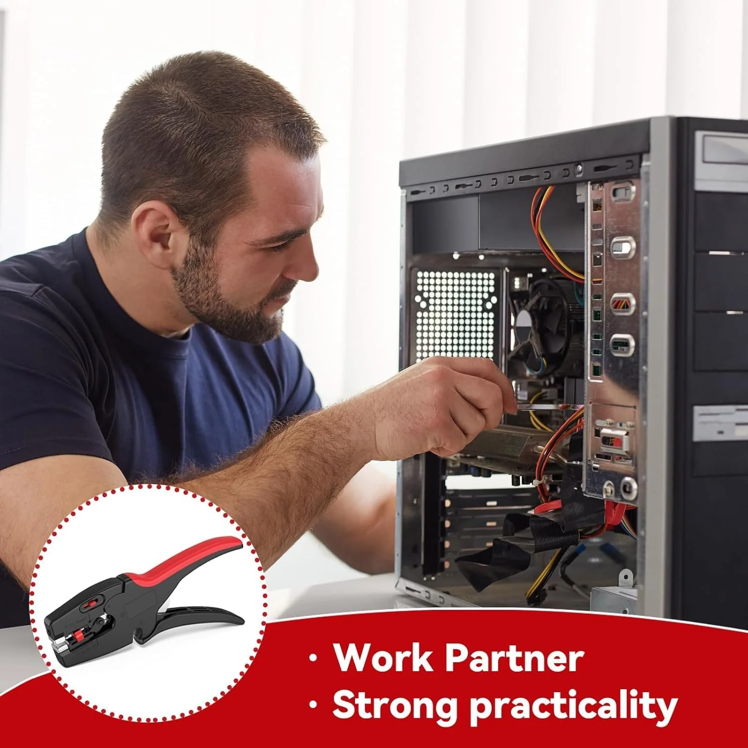 Автоматический стриппер ZhouWei 2 в 1 с регулируемым ограничителем длины 0.03-10 мм² Нескользящий, фото №5