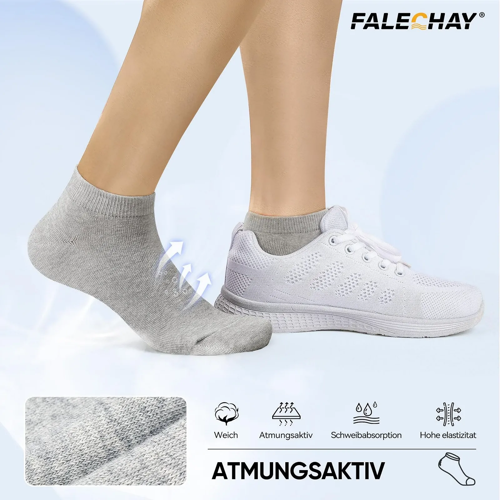 Носки спортивные, 10 пар, хлопковые, короткие, унисекс, фото №3