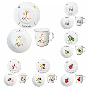 Детский Набор Посуды Персонализированный 3 предмета Фарфоровая - Фото 1