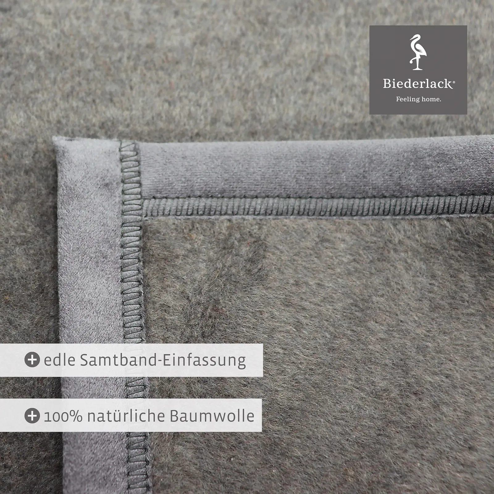 Одеяло Biederlack Fluffy Хлопок Графит 150 x 200 см, фото №5