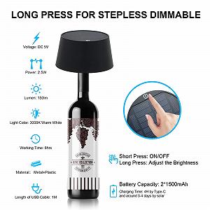 Сонячна настільна лампа ANTELA Бездротова димована LED Вулична Акумуляторна 3000 К IP44 Чорна 1 шт. synthetic.ua - Фото 1