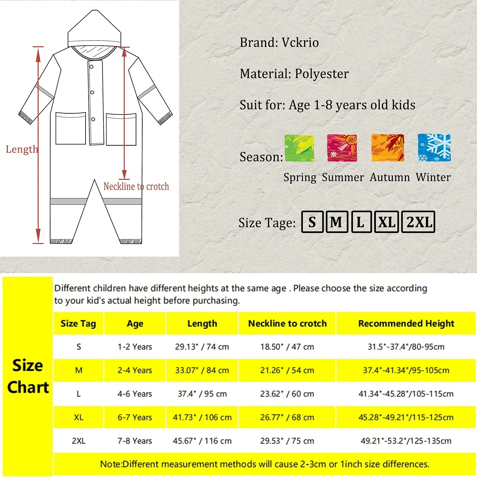 Суцільний дощовик Vckrio Дитячий, фото №7
