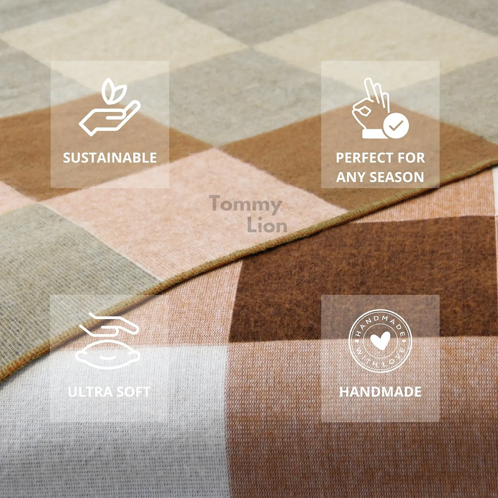 Покривало Tommy Lion Вовна альпаки, 152 x 203 см, ручна робота, гіпоалергенна, фото №7