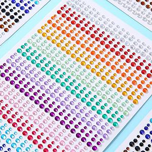 Самоклеящиеся блестящие камни, набор 900 шт, круглые самоклеящиеся стразы, драгоценные камни, 3 мм, 4 мм, 5 мм стразы, для рисования на лице, татуировки на лице, для ногтей, самоклеящиеся драгоценные камни synthetic.ua - Фото 1