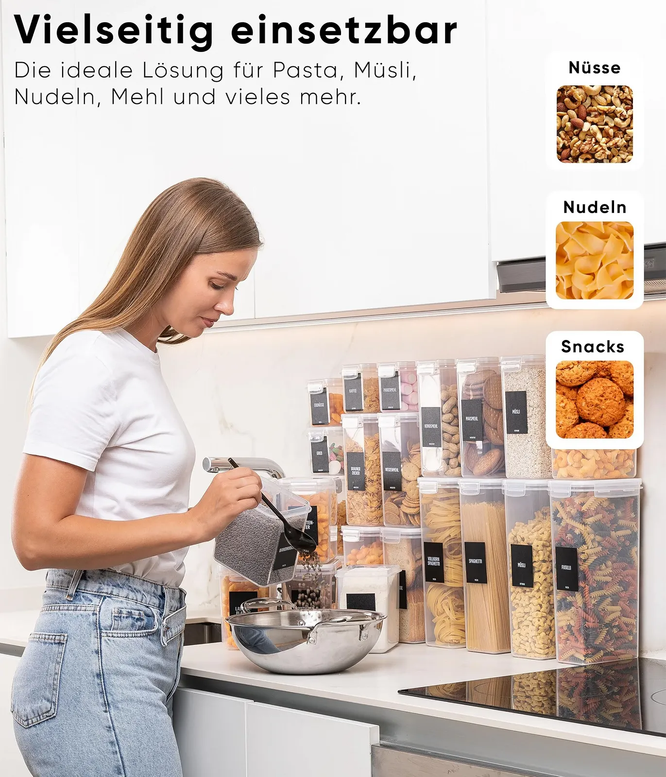 Ємності Deco haus Набір 24 шт. великі герметичні пластикові для сипучих продуктів, фото №7 Ємності Deco haus Набір 24 шт. великі герметичні пластикові для сипучих продуктів, фото №7