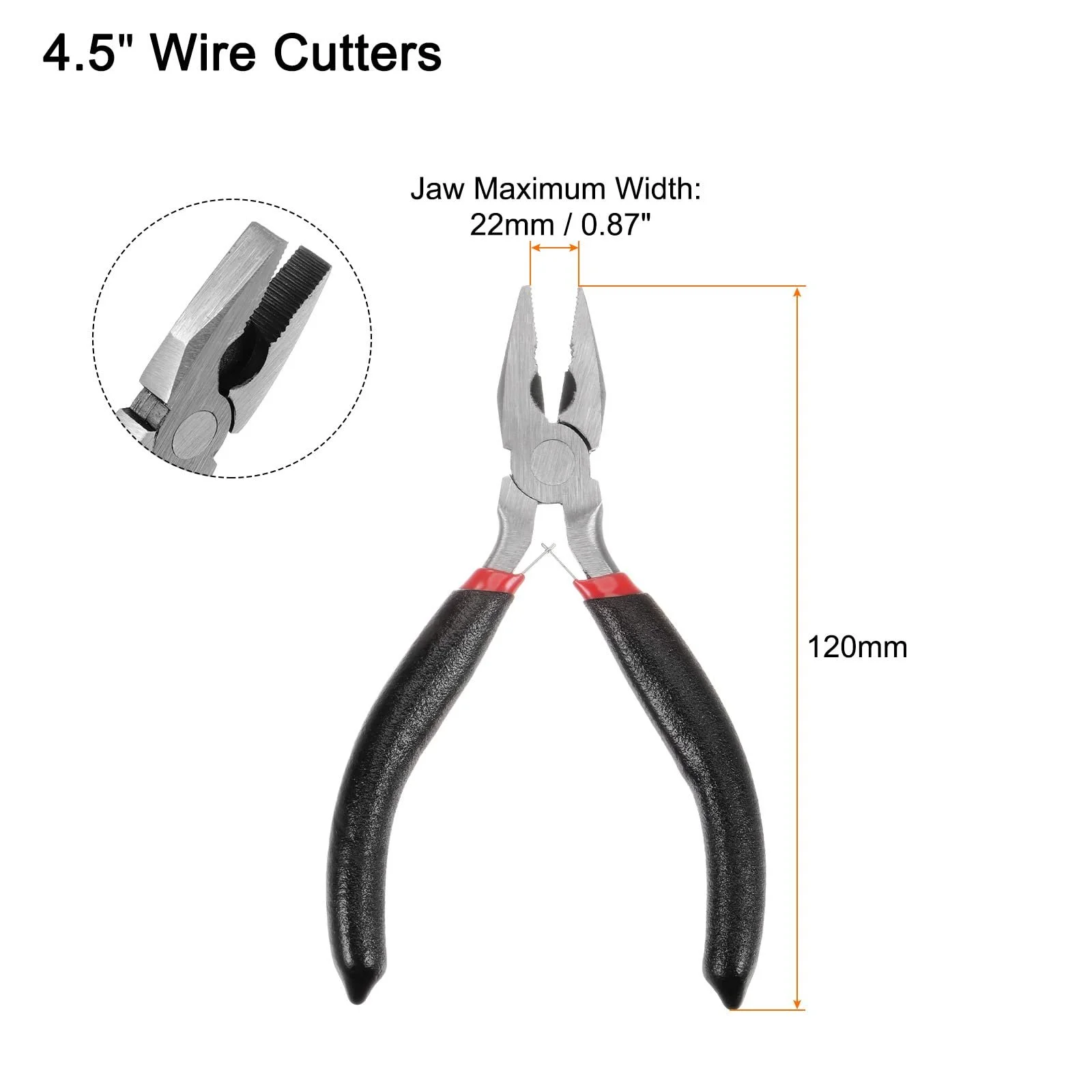Мини плоскогубцы sourcing map Combination Precision 4,5 дюйма с черной пластиковой ручкой для рукоделия и изготовления ювелирных изделий, фото №2 Мини плоскогубцы sourcing map Combination Precision 4,5 дюйма с черной пластиковой ручкой для рукоделия и изготовления ювелирных изделий, фото №2