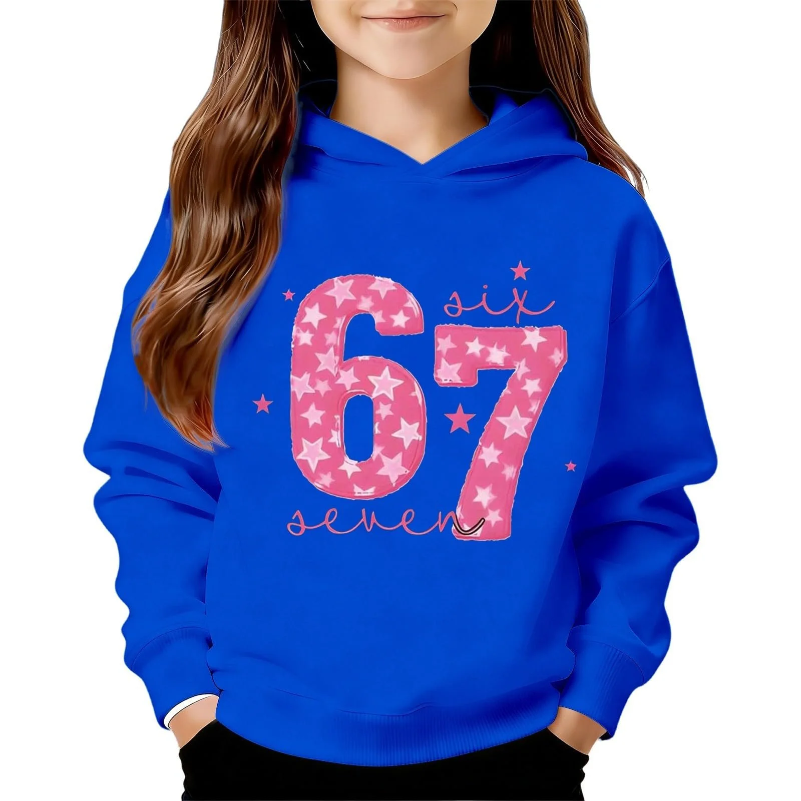 Толстовка з капюшоном для дівчат, з принтом, з м’якого флісу, мила повсякденна графіка для малюків і підлітків, фото №1 Толстовка з капюшоном для дівчат, з принтом, з м’якого флісу, мила повсякденна графіка для малюків і підлітків, фото №1