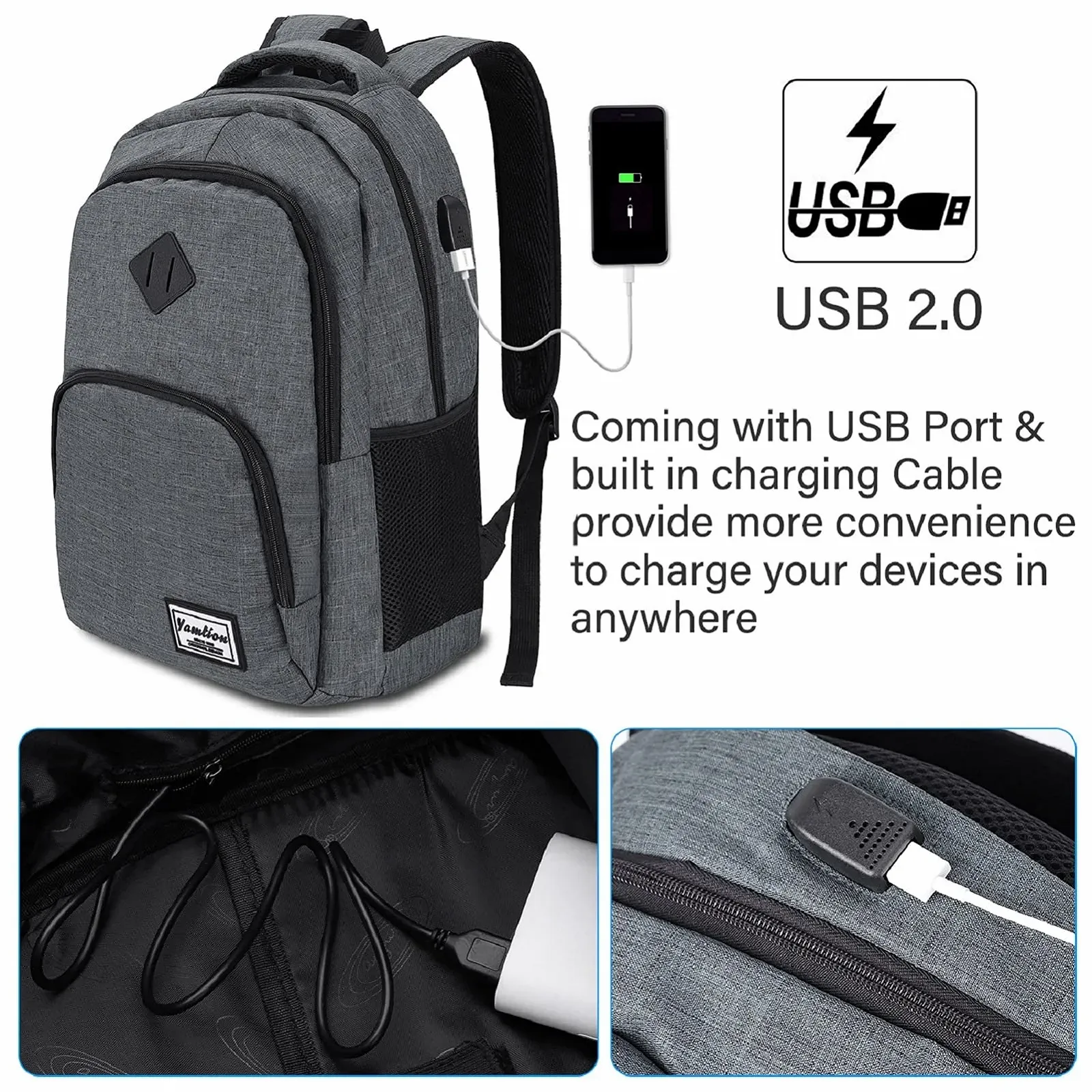 Рюкзак YAMTION 15.6/17.3" Waterproof, фото №2 Рюкзак YAMTION 15.6/17.3" Waterproof, фото №2