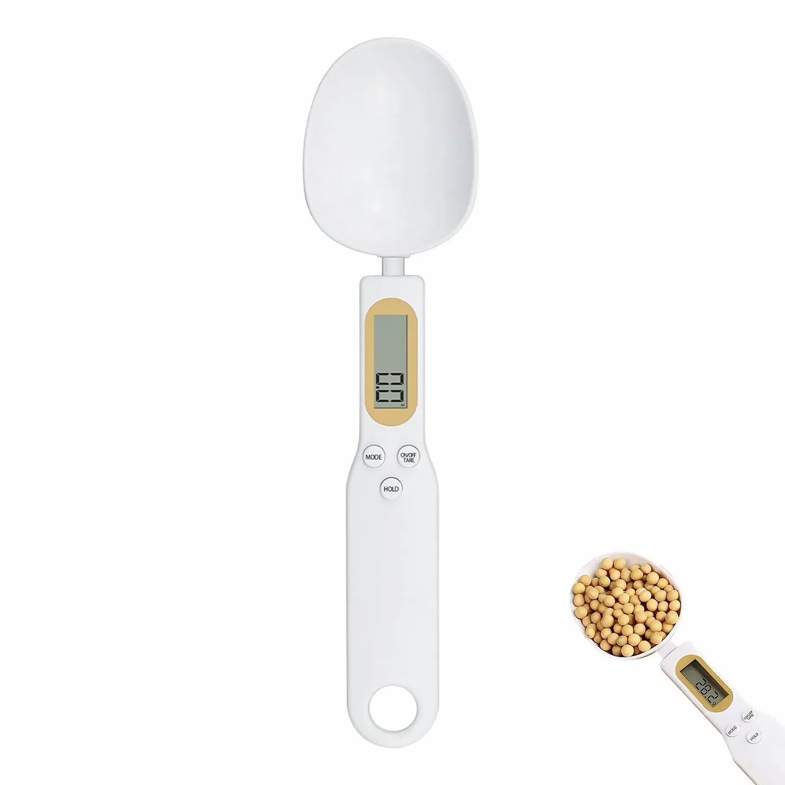 Ваги-ложка цифрові LCD дисплей, 500 g / 0.1 g, функції Hold та Tare, знімна ложка, фото №1