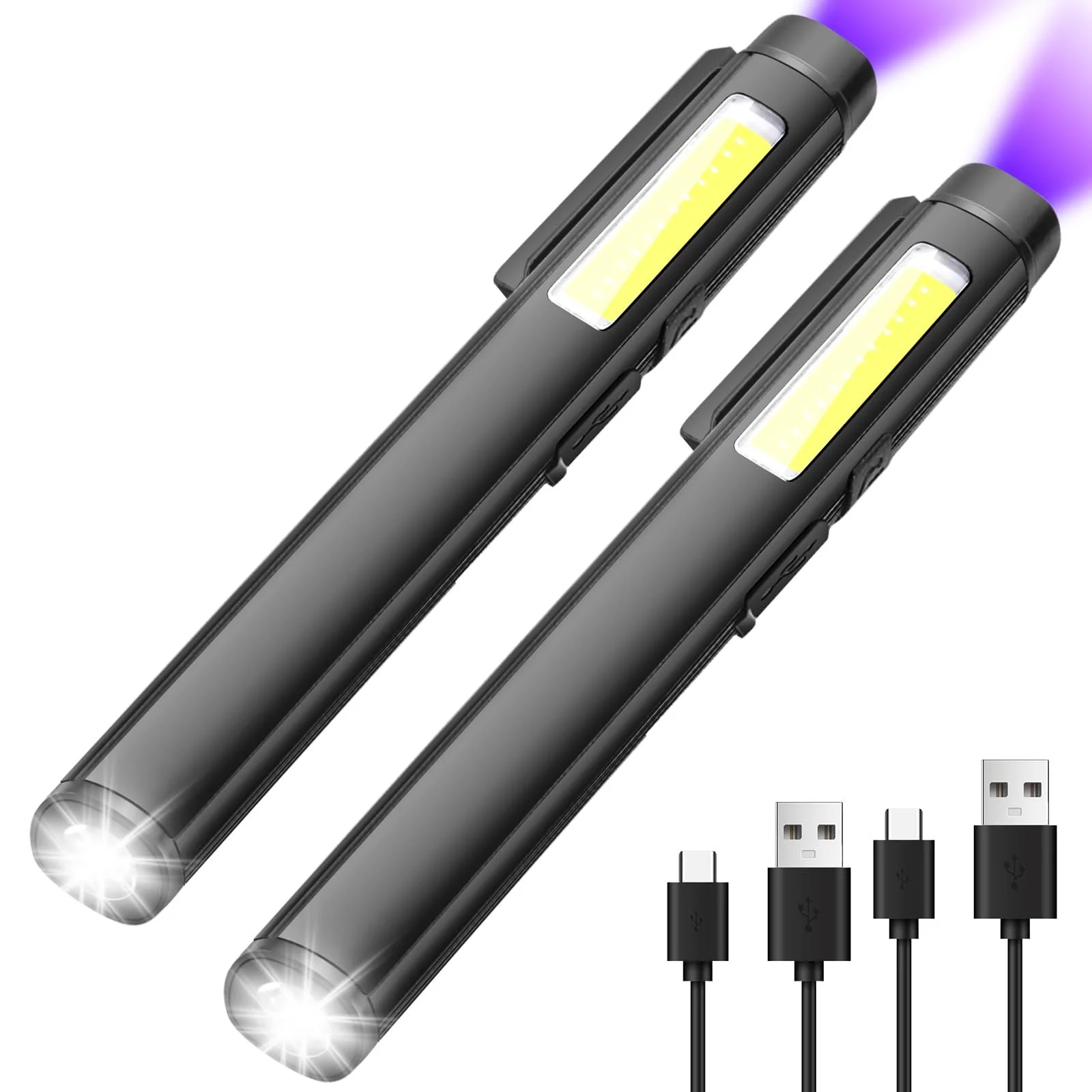 Ліхтарик WholeFire Mini UV Blacklight, 800 люмен, висока яскравість, світлодіодний кишеньковий з 365nm УФ чорним світлом, 4 режими з COB світлом та магнітом, фото №1