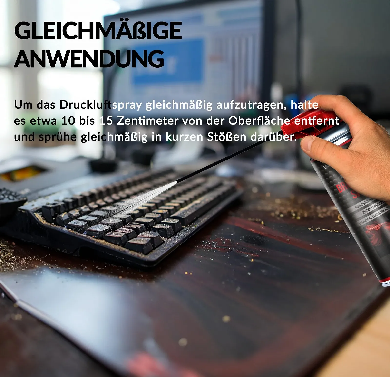 Спрей зі стисненим повітрям з подовжувачем 100 мм для чищення електроніки, фото №4
