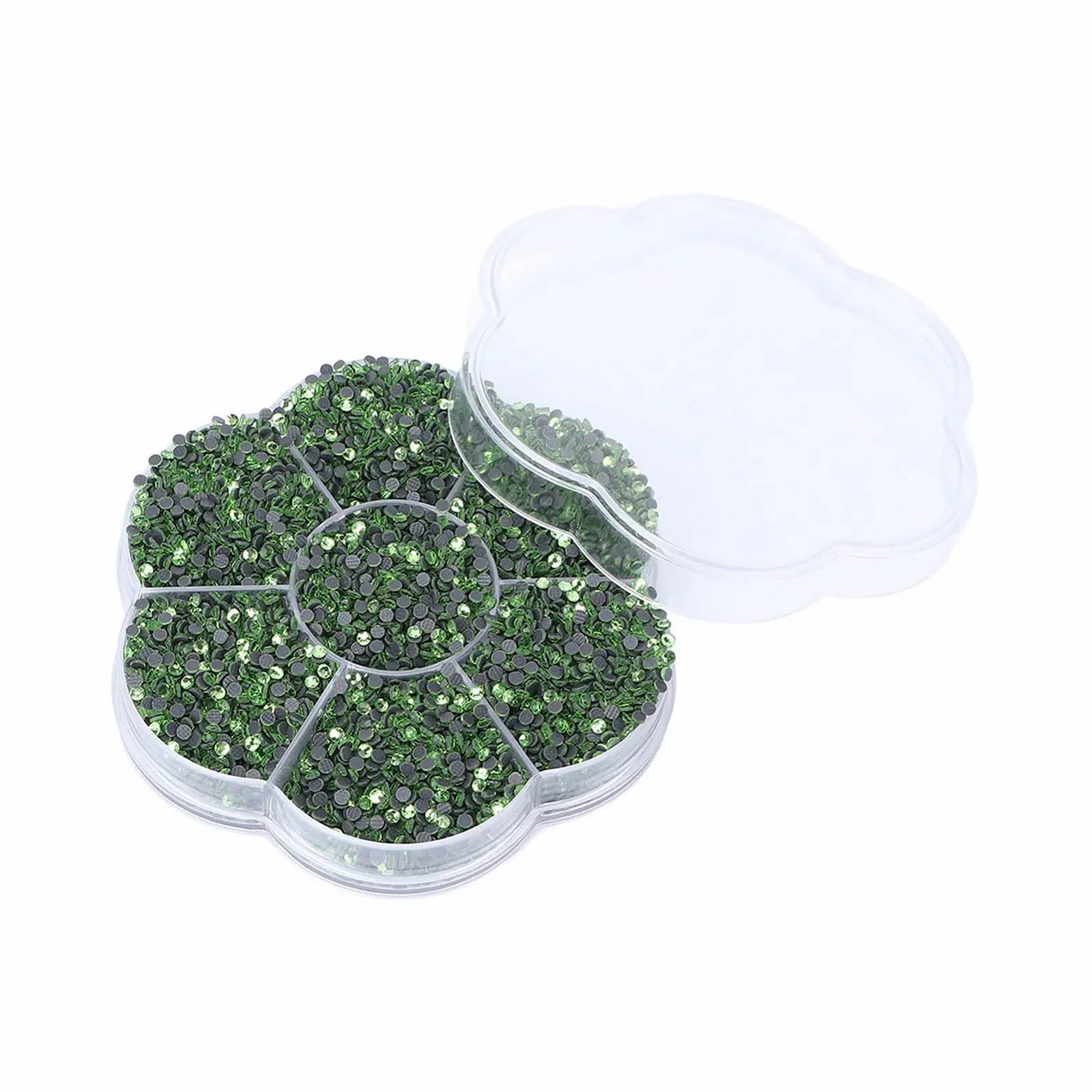 Стрази Термоклейкі прикраси 14400 шт., блискучі прозорі скляні для одягу та взуття, світло-зелений S601, фото №4