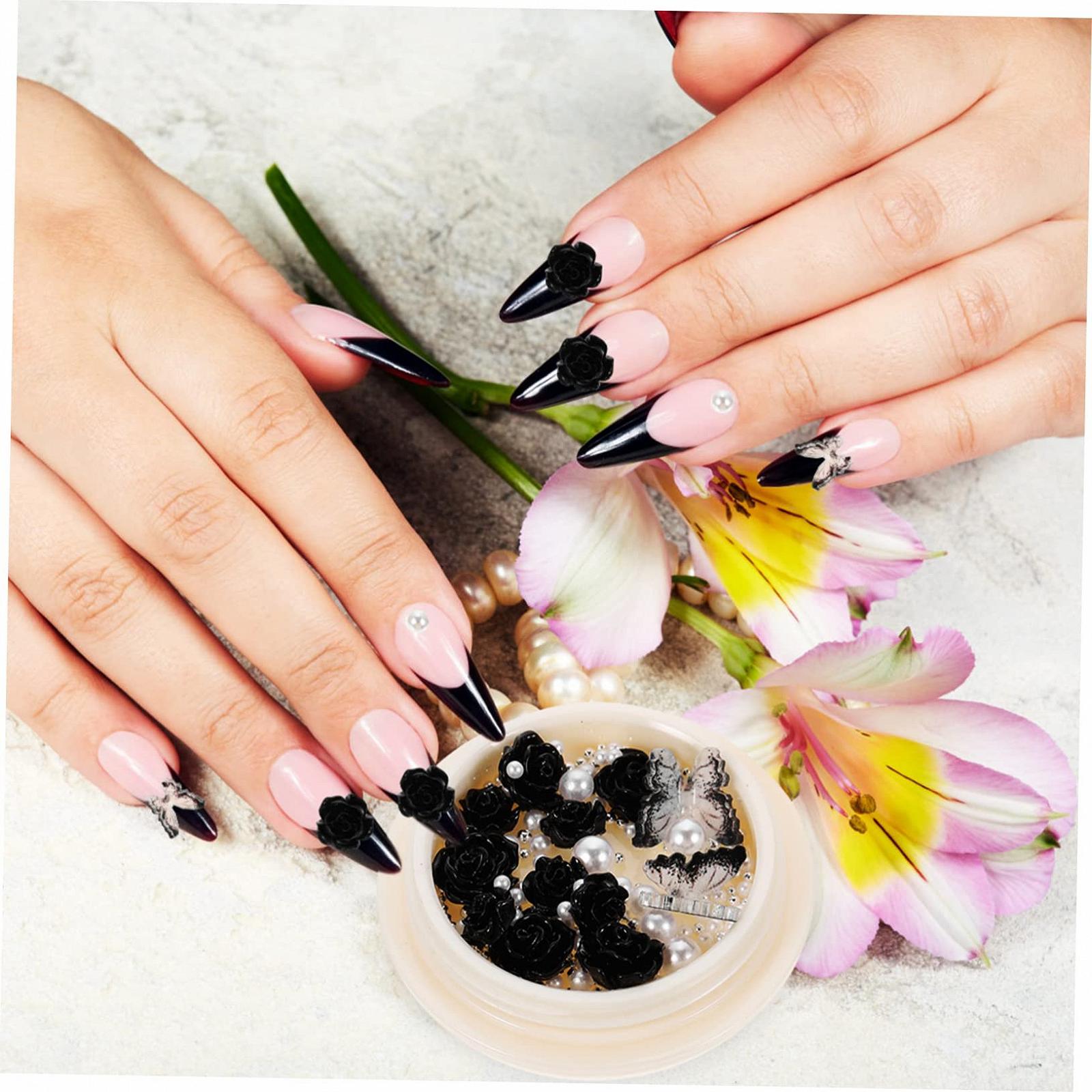 Аксессуары для ногтей FOMIYES, уникальные Черные стразы и маникюр, фото №3