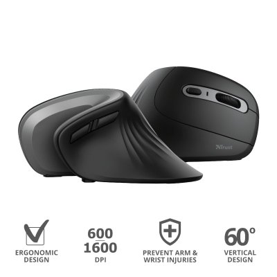 Мышка Trust Verro Ergonomic Wireless Black (23507), фото №9 Мышка Trust Verro Ergonomic Wireless Black (23507), фото №9