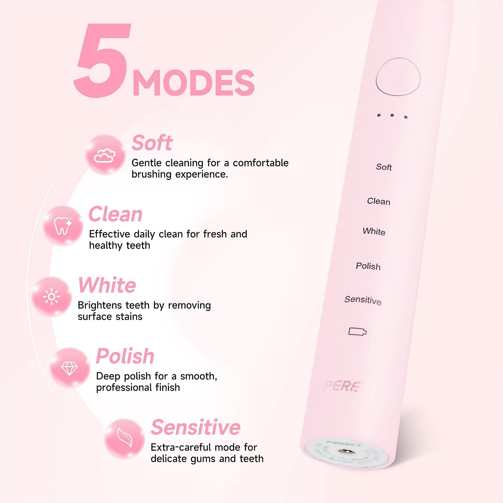 Электрическая зубная щетка PERECT Ultrasonic 5 режимов, фото №2