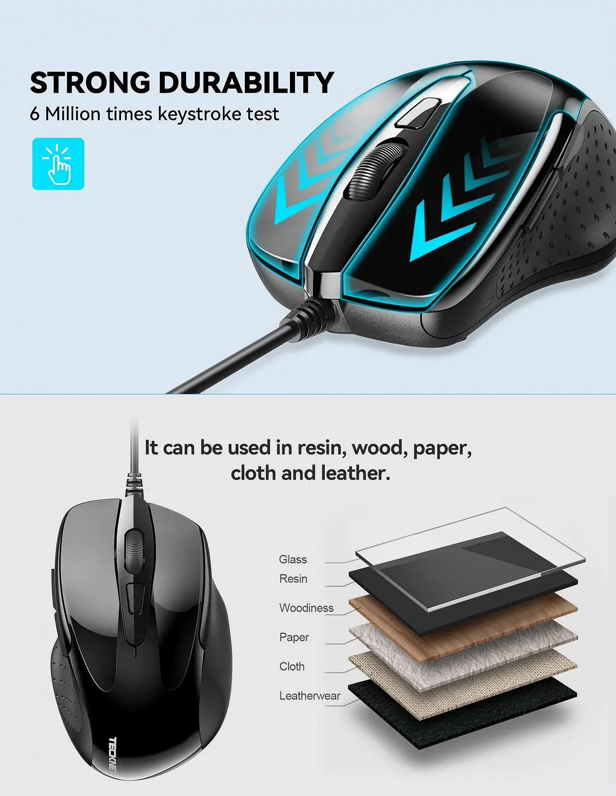 Миша дротова TeckNet Pro S2 USB, 6 кнопок, до 2000 dpi, фото №7