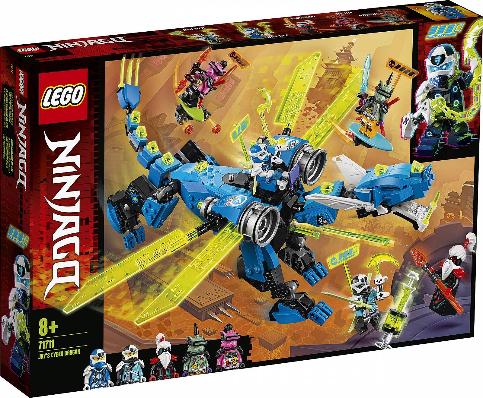 Конструктор LEGO NINJAGO 71711 Mech Cyber Dragon Jays з Jay, Nya і Unagami фігурками, фото №1
