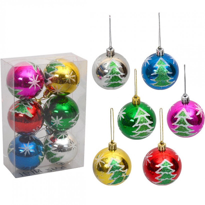Набор игрушек елочных Шары 6 шт 17HX2104, фото №1