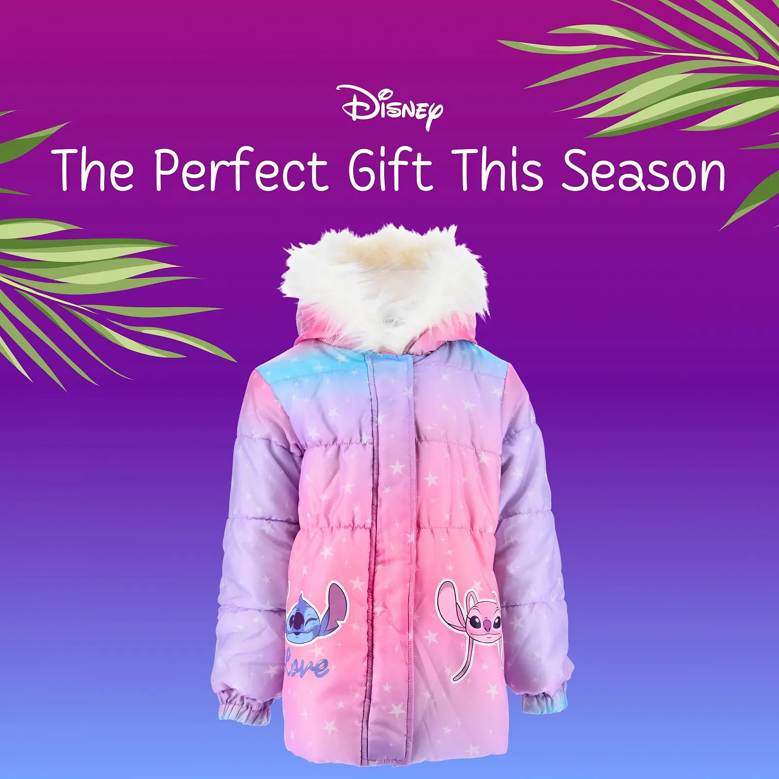 Пальто Disney Stitch для дівчат, Тепла та м'яка зимова куртка з наповнювачем, фото №7