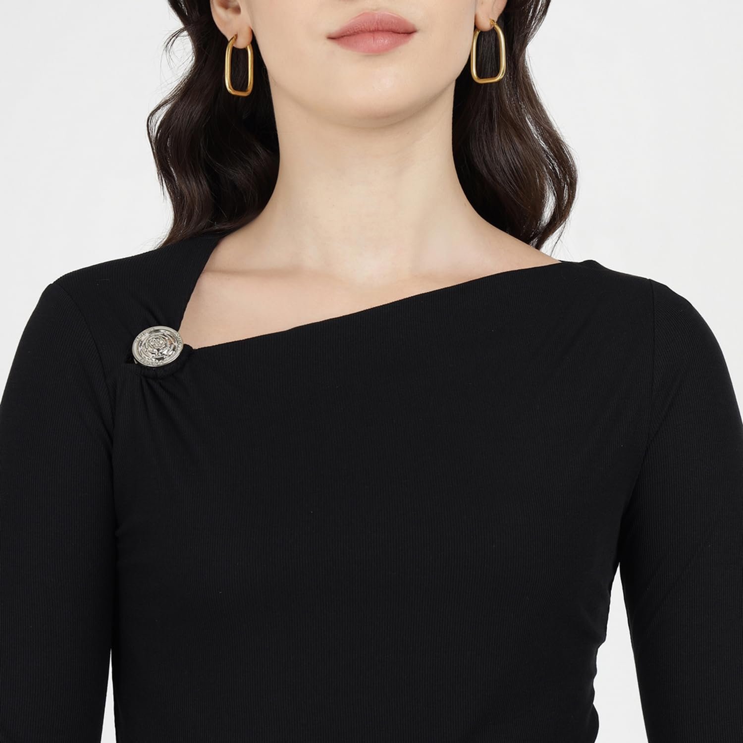 Жіночий лонгслів GUESS - Febe Top - Чорний - S, фото №9