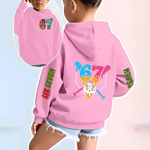Худи 67 Six Seven Meme для мальчиков, с длинными рукавами, капюшоном и принтом 67, повседневные свободные свитшоты, преппи пуловер, модный джемпер для мальчиков и девочек synthetic.ua - Фото 1