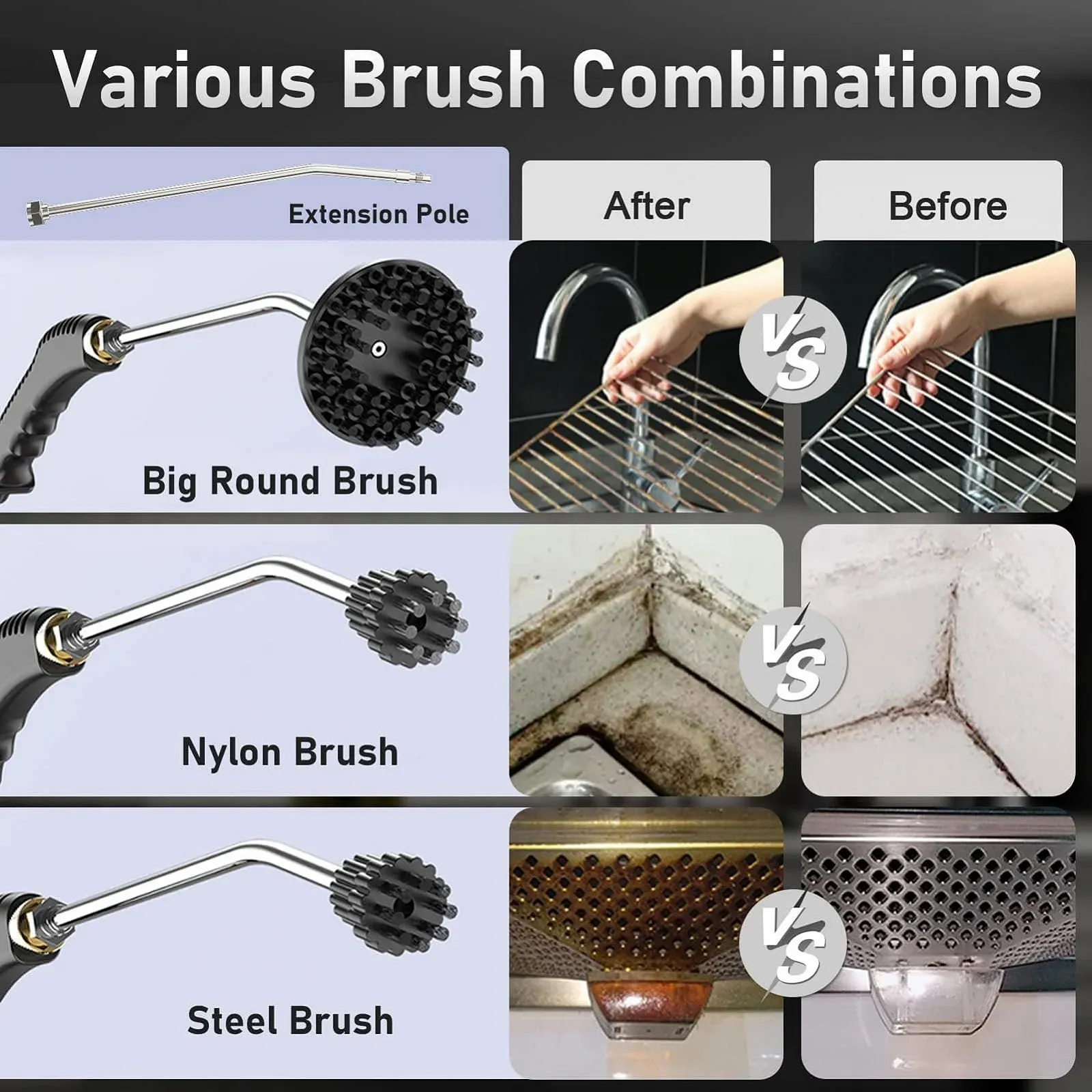 Ручний пароочисник 1200ml 6 рівнів 105°C, фото №3