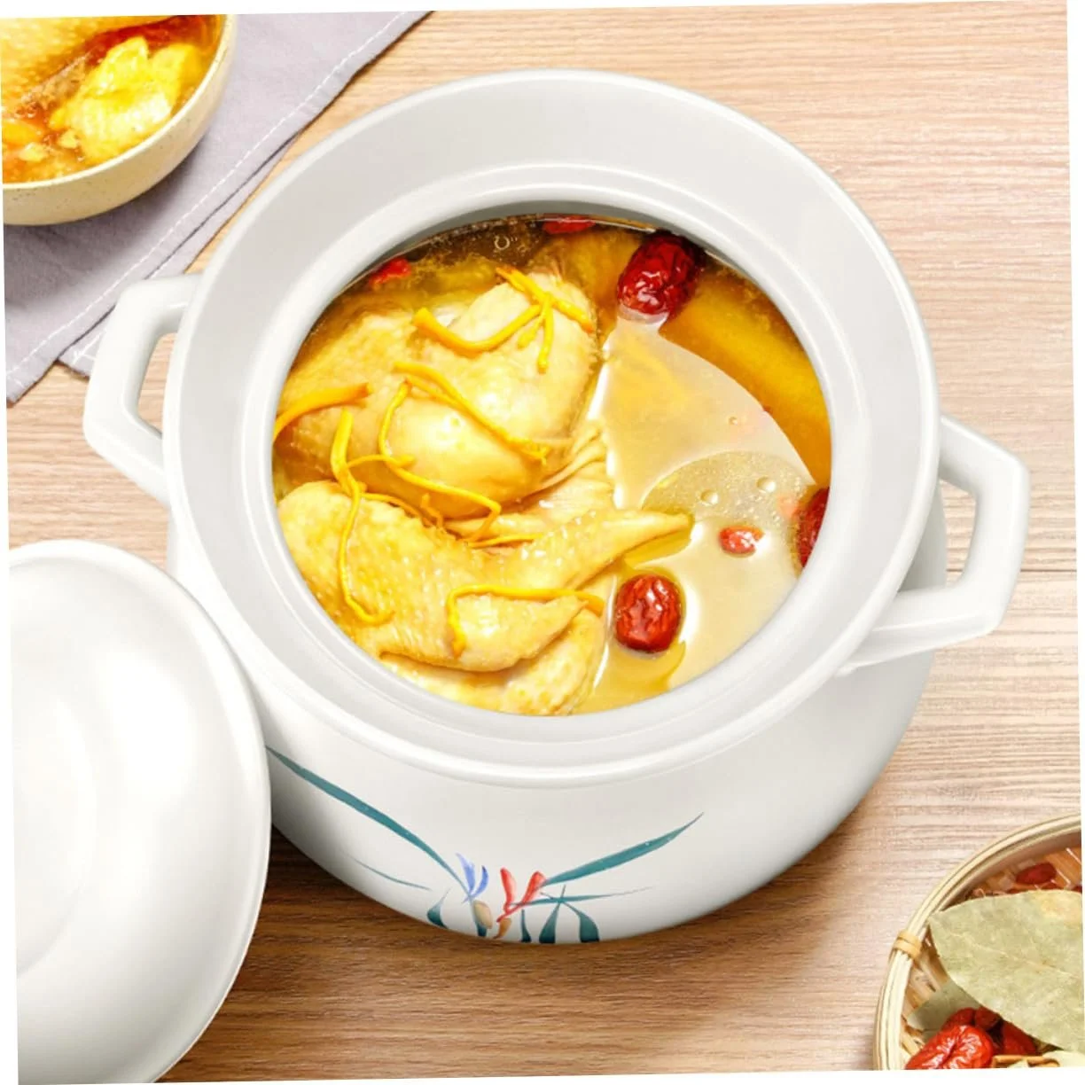 Кастрюля для супа Керамическая 2 л Термостойкая с нескользящей ручкой, фото №4