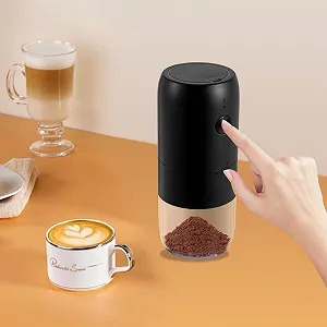 Кавомолка електрична USB акумуляторна з керамічною конічною жорною, регульована грубість помелу synthetic.ua - Фото 1