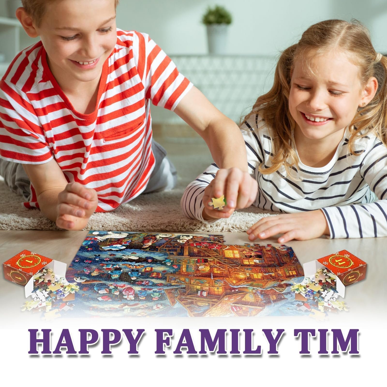 Пазл-адвент-календар Різдвяний 2025 1000 елементів 24 коробки, фото №3