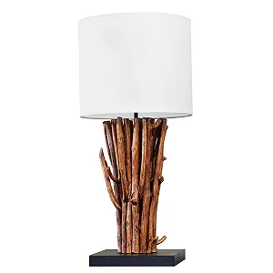 Настольная лампа riess-ambiente.de Euphoria 60 см Круглая Массив дерева Ручная работа Белая - Фото 1