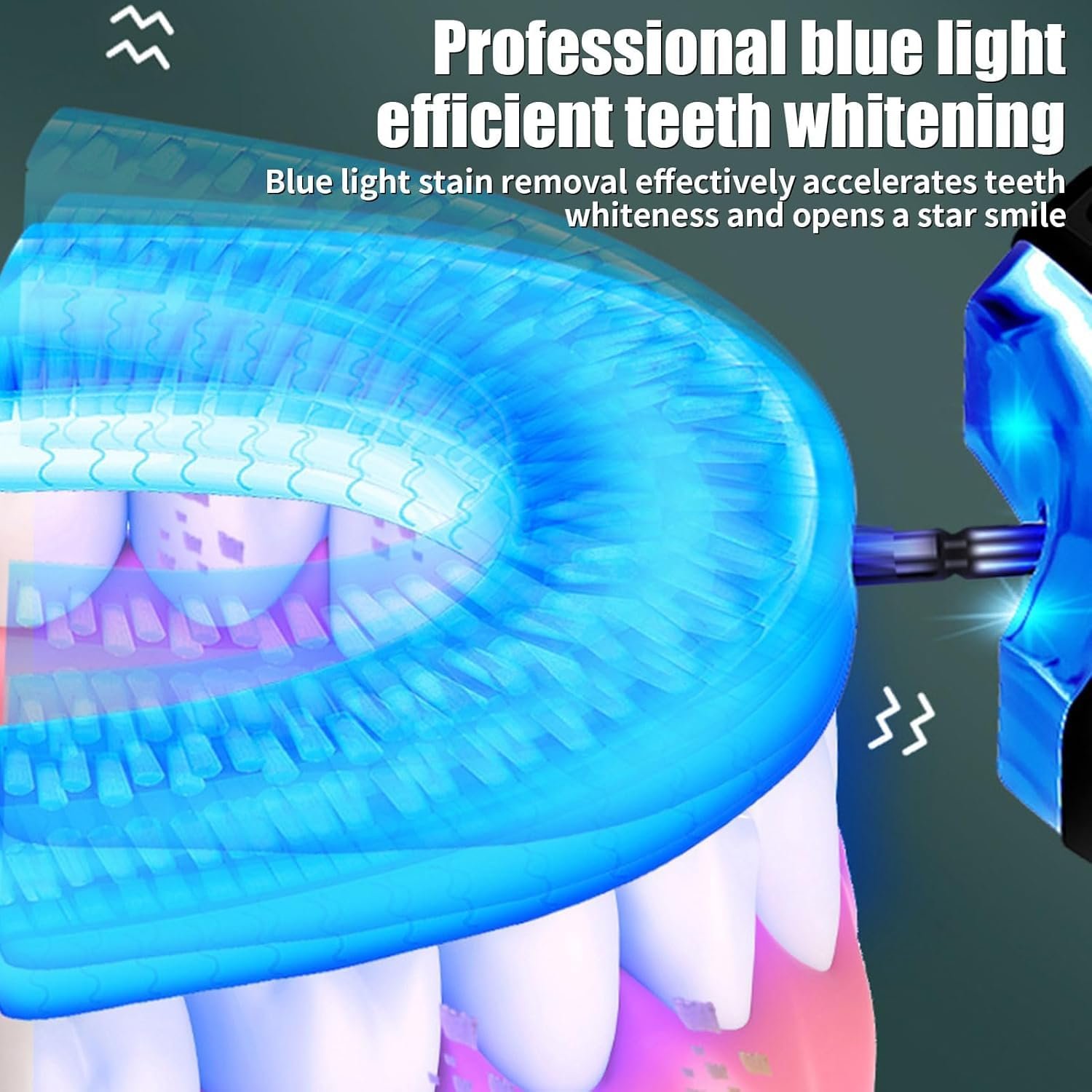 Електрична ультразвукова зубна щітка WingFly U-подібна 360° бездротова Black, M, фото №2