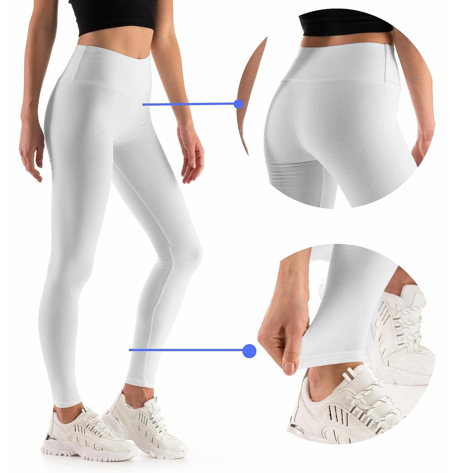 Леггинсы FUTURO FASHION Хлопковые с высокой посадкой, непрозрачные, полная длина, контроль живота, однотонные, спортивные, повседневные, большие размеры S-6XL, фото №5